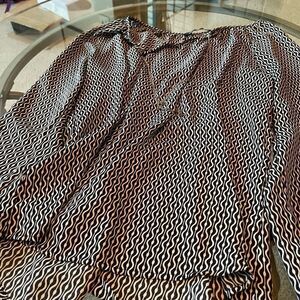 2/$15 Black and White blouse with metal ties